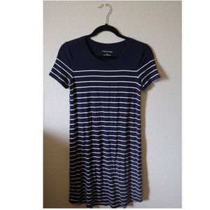 Navy Striped T-Shirt Dress